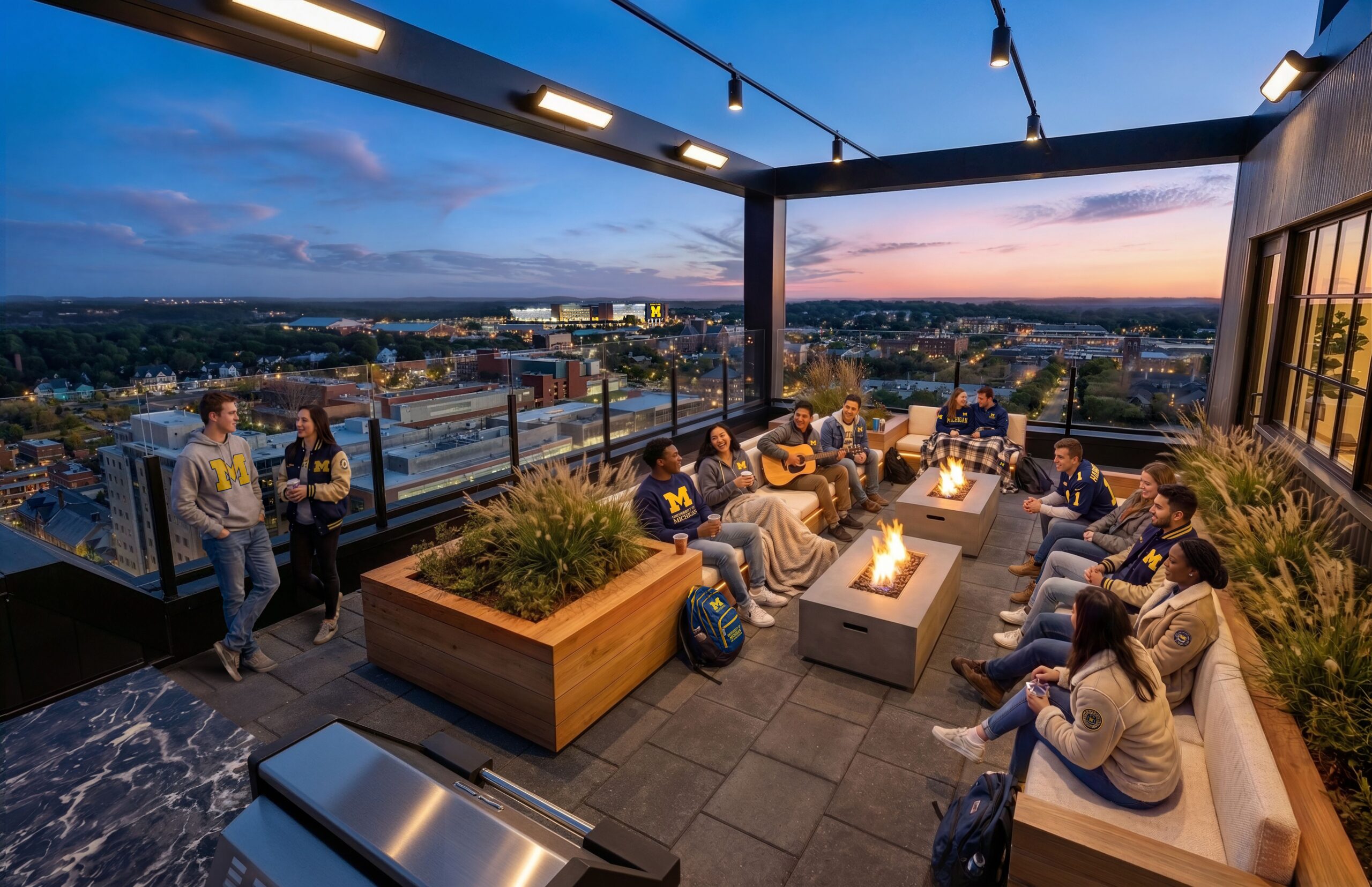 exterior rooftop resident fire pit terrace scaled