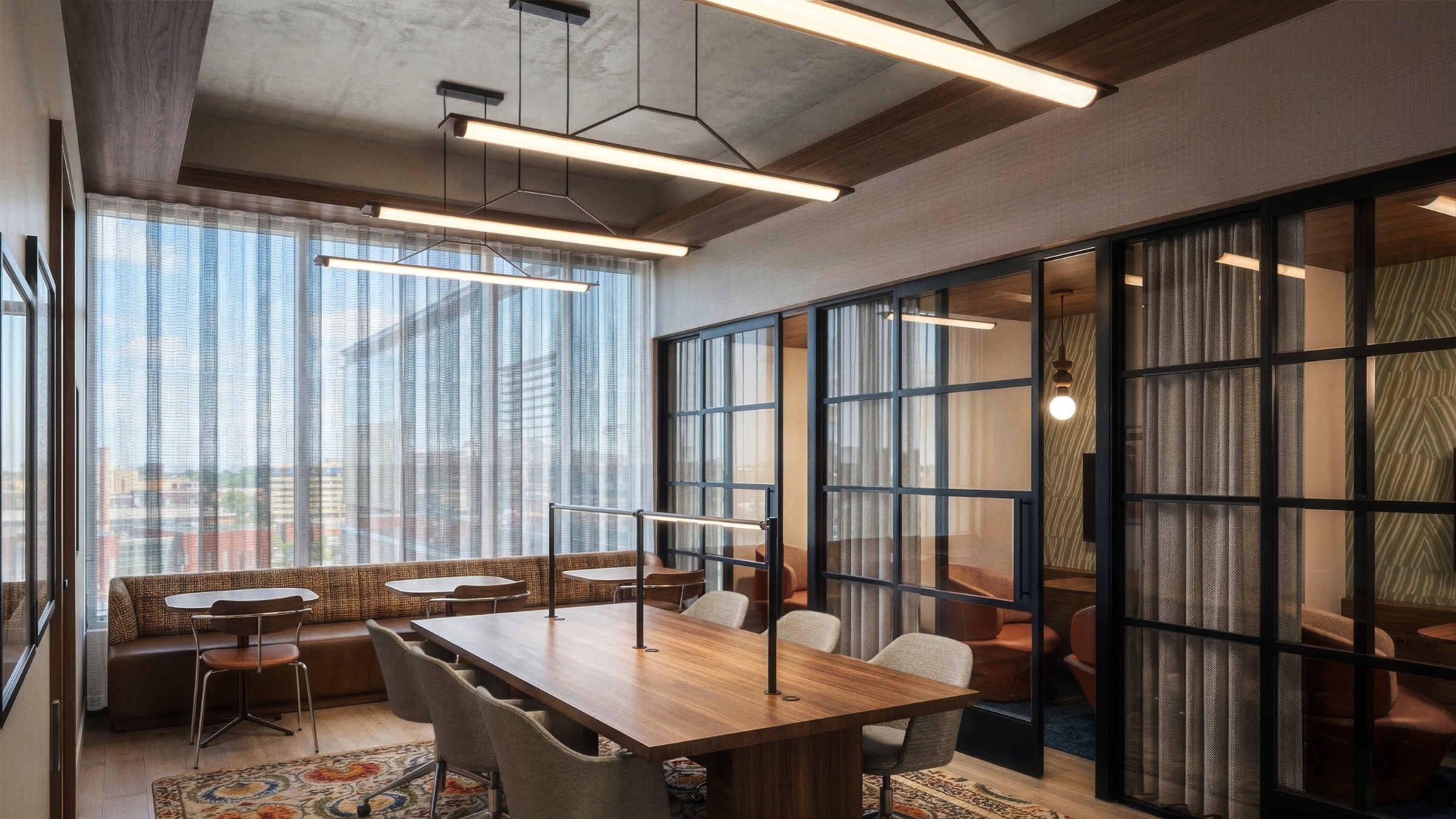 Coworking space and study rooms at Chapter Ann Arbor
