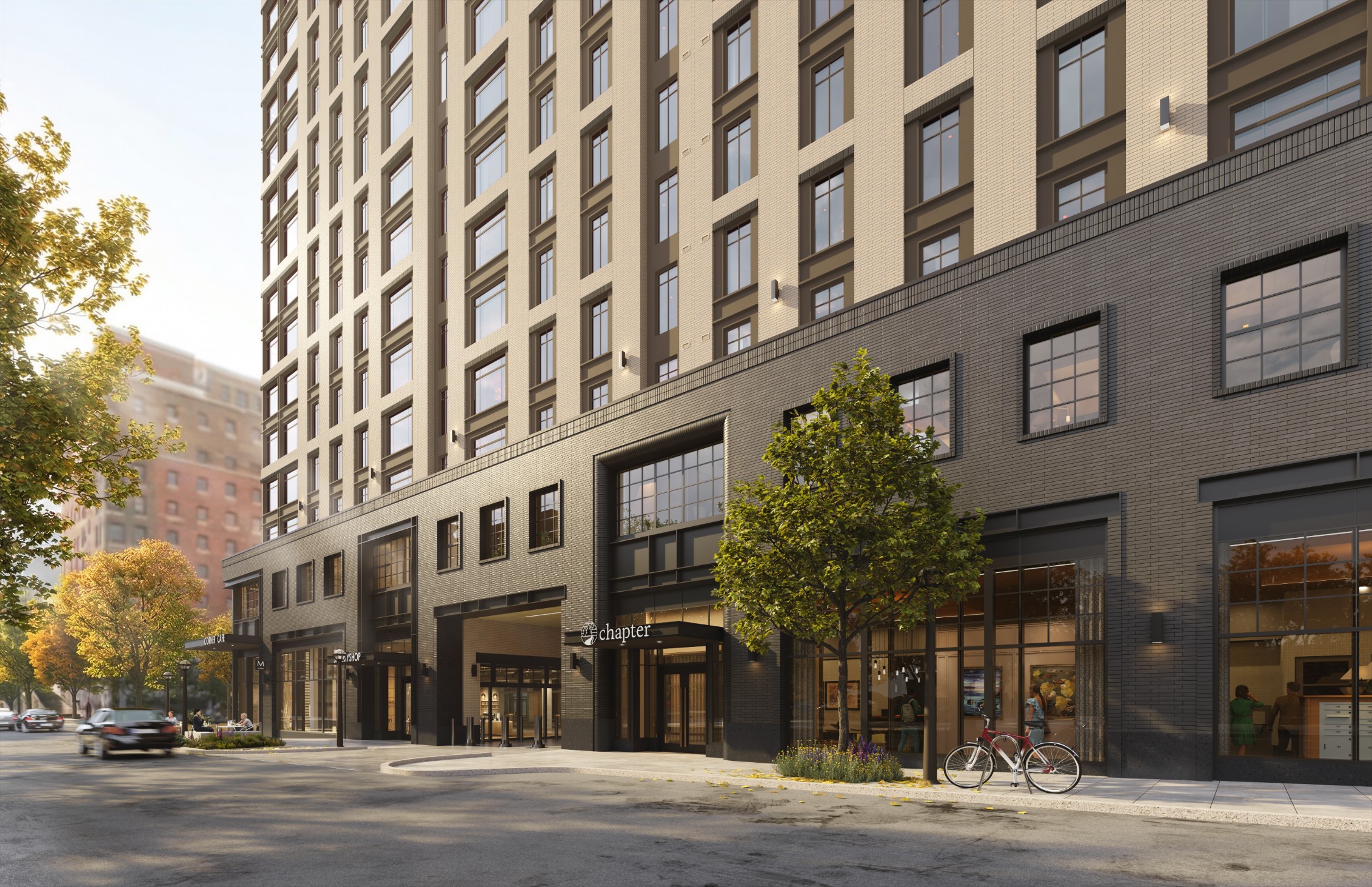 Ground level view of Chapter Ann Arbor