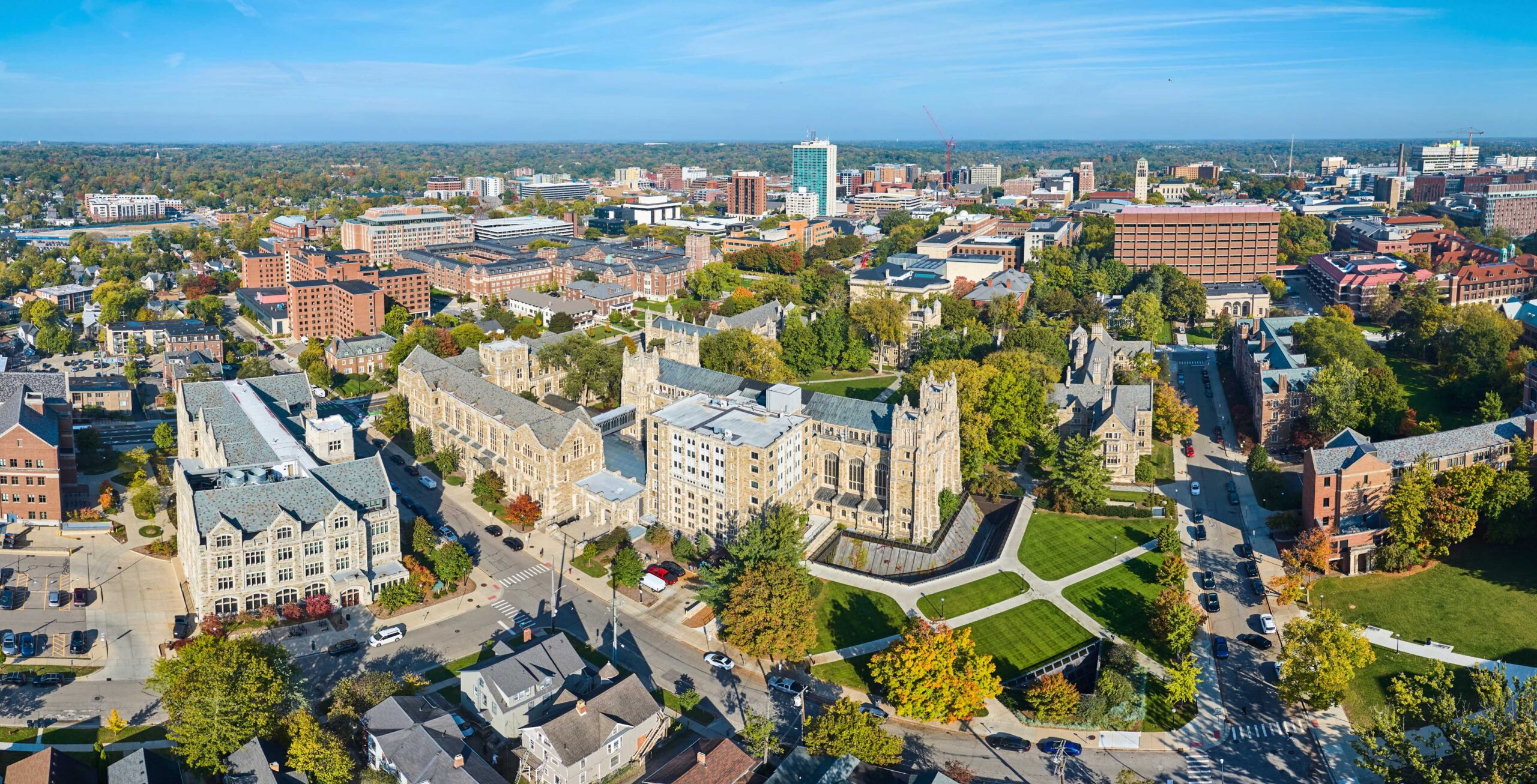 aerial view of university campus scaled